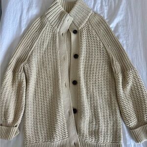 LOFT Cream Textured Cardigan